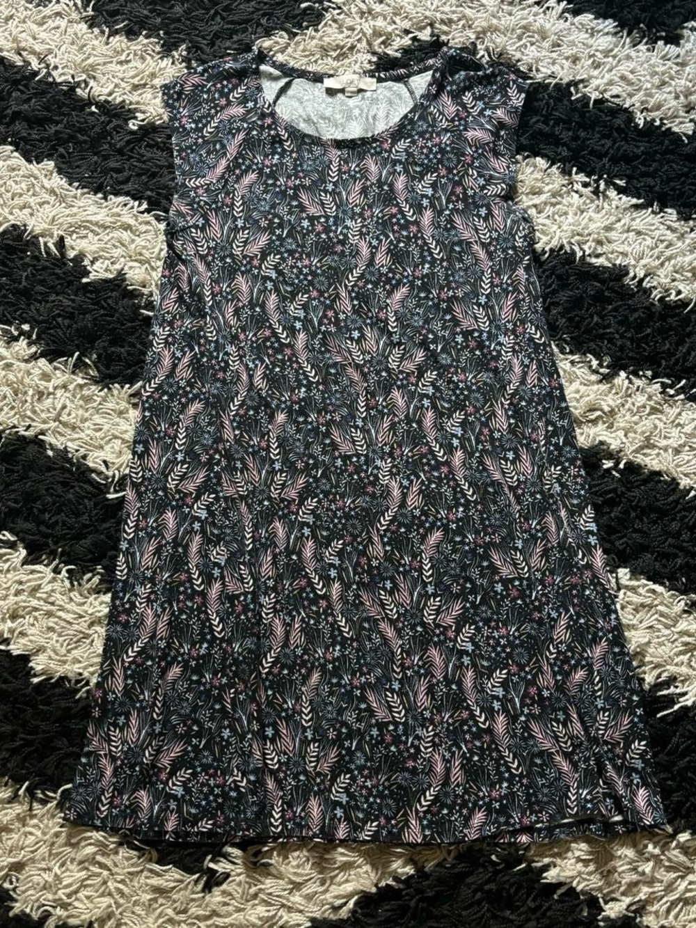 Loft Cottagecore Multicolor Floral Knee Length Cap Sleeve Tank Dress